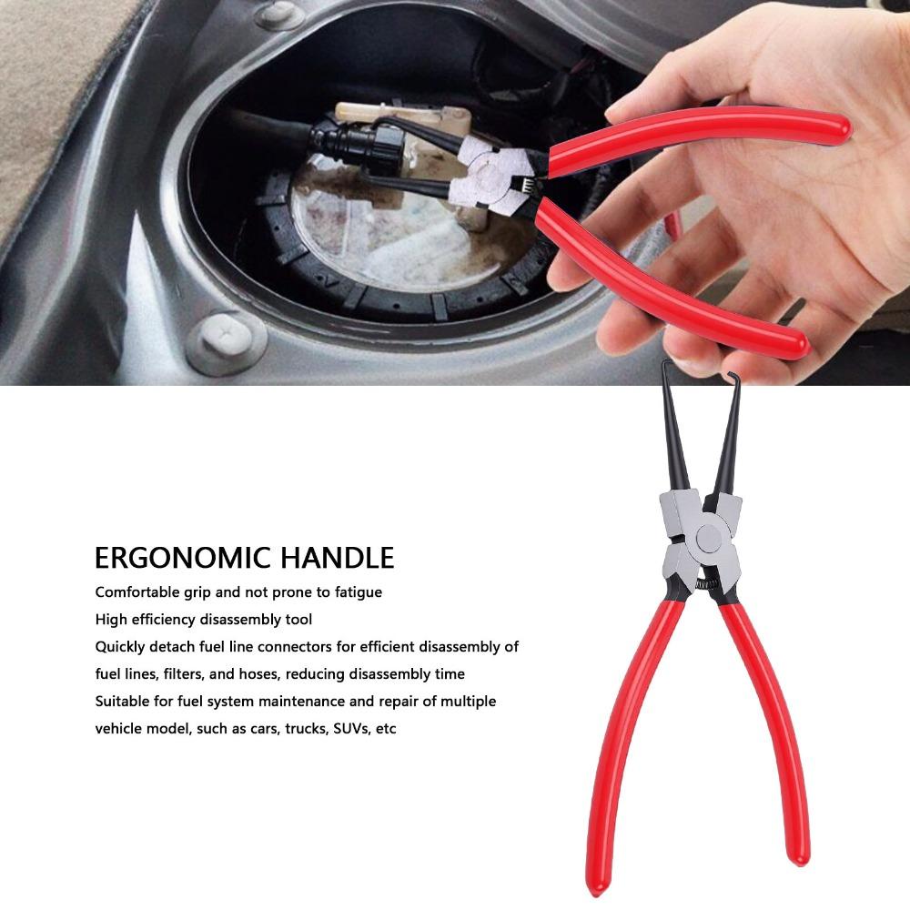 9 Inch Fuel Line Pliers Built-In Return Spring Universal Quick Release Pliers Anti-Slip Handle Fuel Hose Pliers