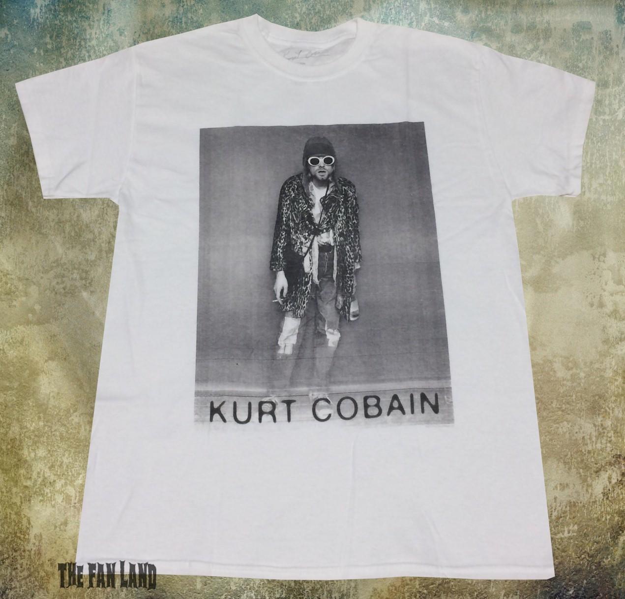 New Nirvana Kurt Cobain Mens White Vintage T-shirt S