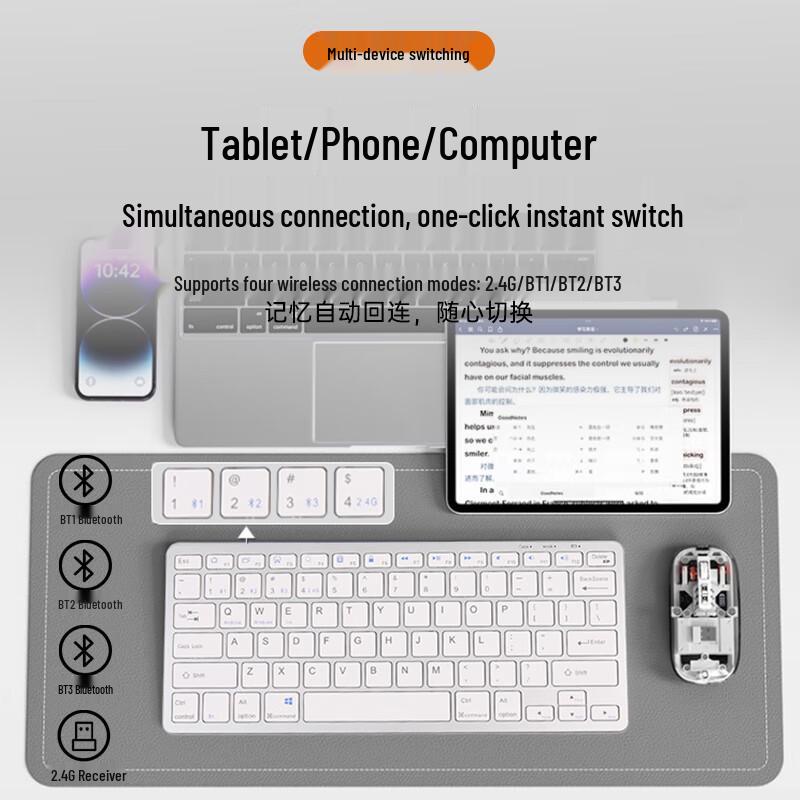 Stiger Quad-Mode Wireless Bluetooth Scissor-Foot Keyboard