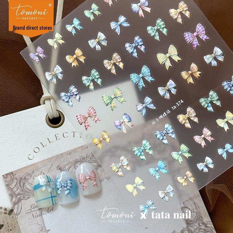 

Tomoni Tata Collaboration Japanese Style Embossed Ribbon Bow Nail Stickers