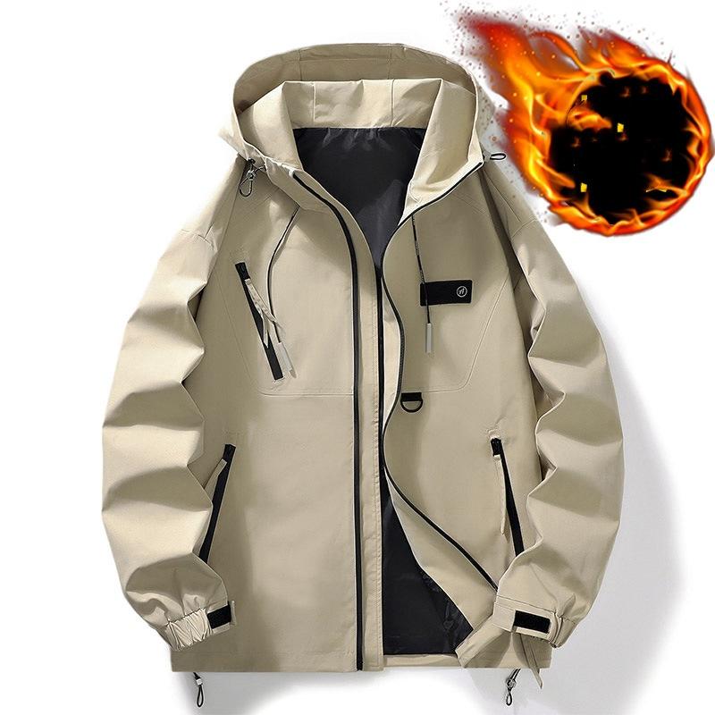 Oversized Jacket Men Waterproof Hooded Windbreaker Bomber Jacket Casual Jacket Loose Zipper Coats