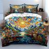 "Vibrant Landscape Art Prints Set" Bedding Set with 1 Duvet Cover 2 Pillowcases Single Double King Queen, Gift
