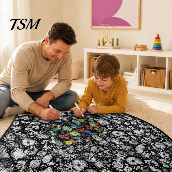 Vzdělávací umění pro dívky a chlapce, DIY deka k vybarvení, potisk kreslených vzorů, měkká polyesterová přikrývka, interaktivní umělecké potřeby, dětská kreativita