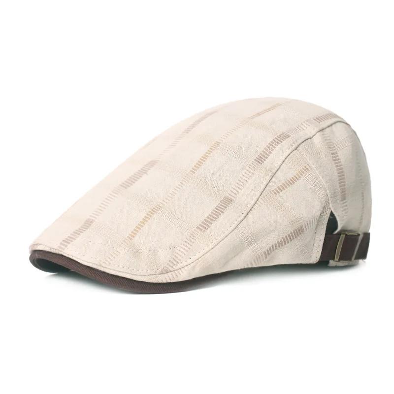 2025 New Arrival Men's Spring/Summer British Vintage Stylish Checkered Casual Painter Hat & Women's Beret Dad Visor Cap