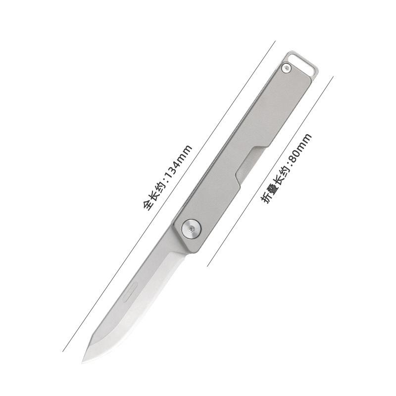 Titanium Alloy Scalpel Utility Knife Paper Open Box D2 Blade Quick Open Folding Knife No Lock Portable Pocket Key Chain Tool