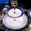 European Style Ceramic Double Layered Tray Fruit And Candy Plate Afternoon Tea Cake Stand Three Tier Dessert Holder Serving Tray