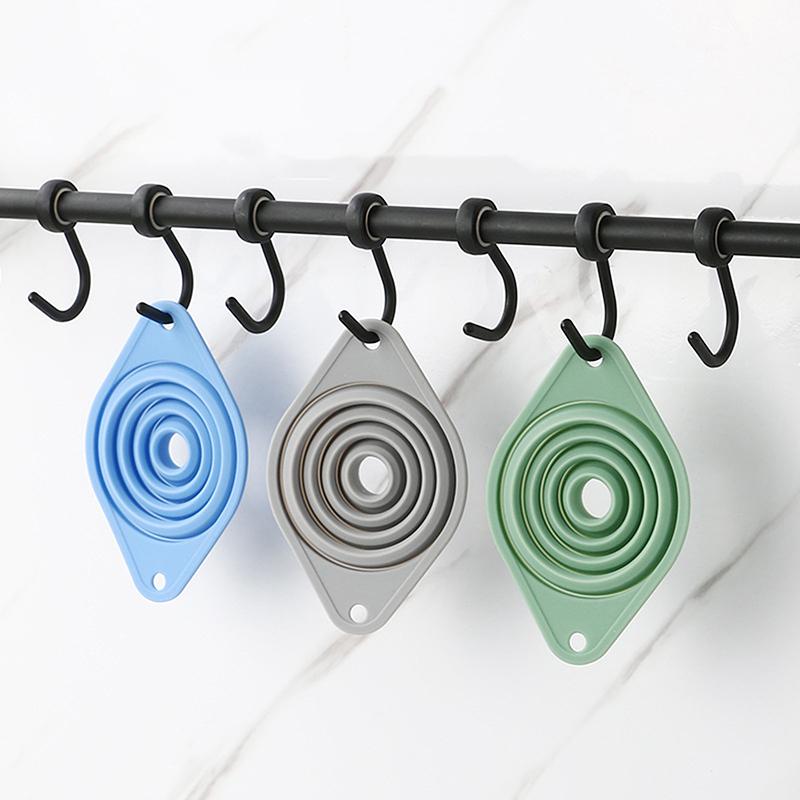 Food Grade Silicone Material Funnel Foldable Portable Telescopic Funnel Drip-Proof Edge For Kitchen Use Filling Water Bottles
