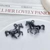 2Pcs/Lot Zinc Alloy Painted Double-Sided Horse Pendant Charms Diy Necklace Bracelet Earrings Accessories