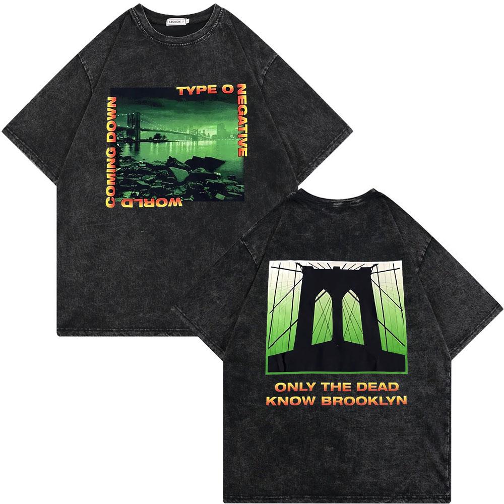 Washed Vintage Rock Band Type O Negative Rip Peter Steele Tribute T Shirt Male Casual Oversized Tshirt Mens Rocker Streetwear
