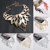 Exaggerated Hollow Leaf Chain Necklace In Gold And Silver For Trendy Adult Fashion