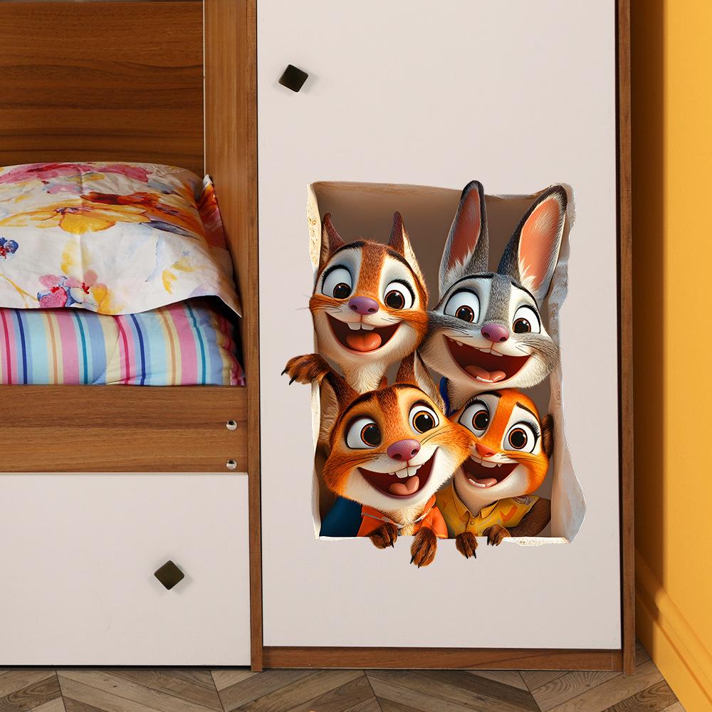 Cartoon Quirky Rabbit Bedroom Living Room Home Wall Beautification Decoration Wall Stickers