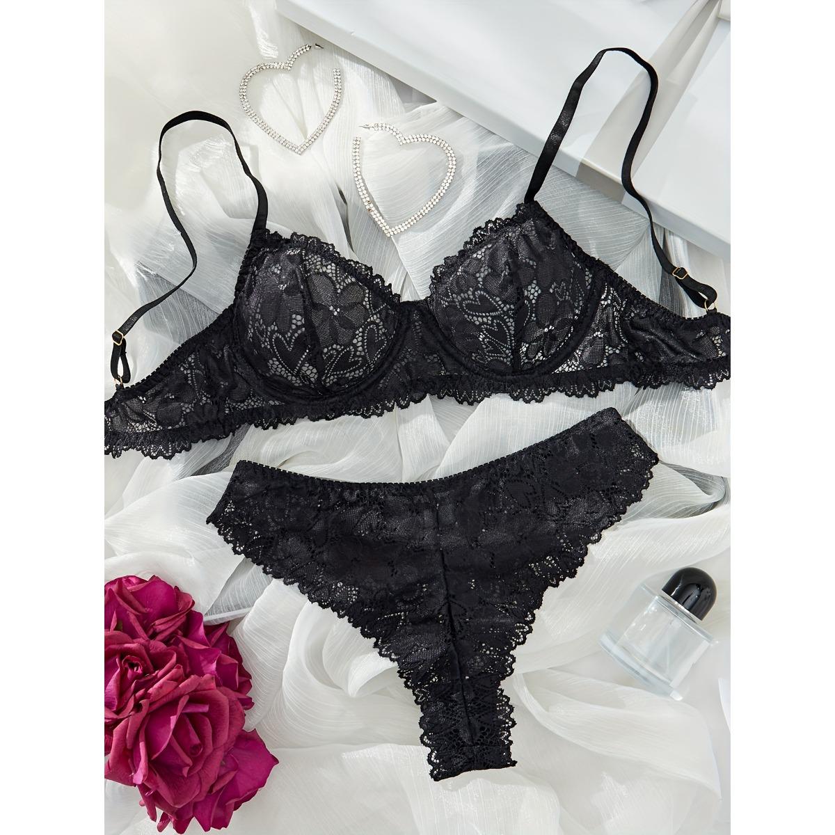 

Комплект нижнего белья с тонкими кружевными бретельками, нижнее белье, бюстгальтер и трусики, женская сексуальная одежда S белый