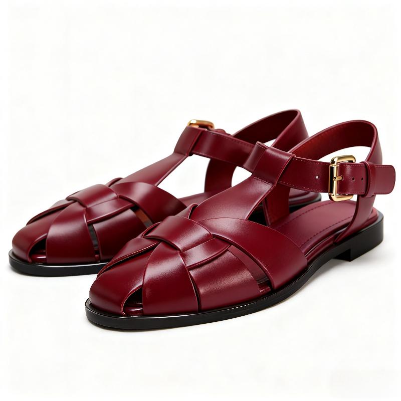 

Fashion Sexy Gold Narrow Band Woven Flat Sandals Women Fashion Metal Buckle Design Brand Gladiator Sandals Cozy Lightweight Casual Shoes 42 вино красного