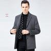 Men's Autumn-Winter Double-Sided Wool Overcoat with Thick Goose Down Liner - Business Casual Windbreaker