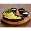 Lava Cast Iron Droplet Fajita Plate. With Wooden Platter 10X20cm.