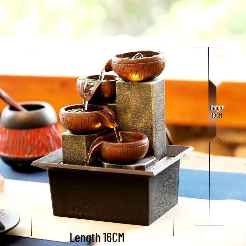 

Small Feng Shui Water Fountain Ornament for Living Room or Office Desktop