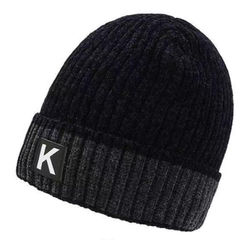 Men's Winter Outdoor Thermal Knit Hat with Fleece Lining Thickened Cycling Beanie Outdoor Chenille Wool Hat