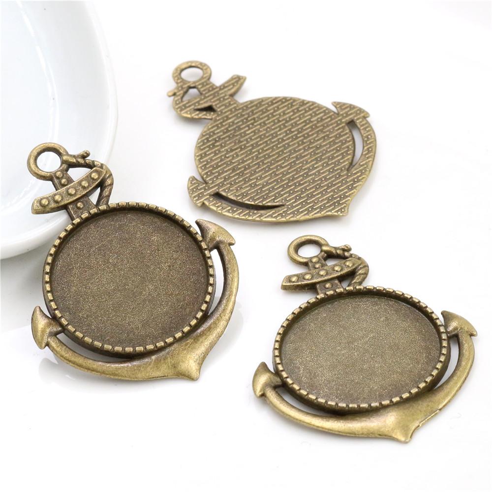 5pcs 25mm Inner Size Pendant Cabochons Blank Base Setting Bezel Tray Alloy DIY Jewelry Making Accessories for Necklace Keychains