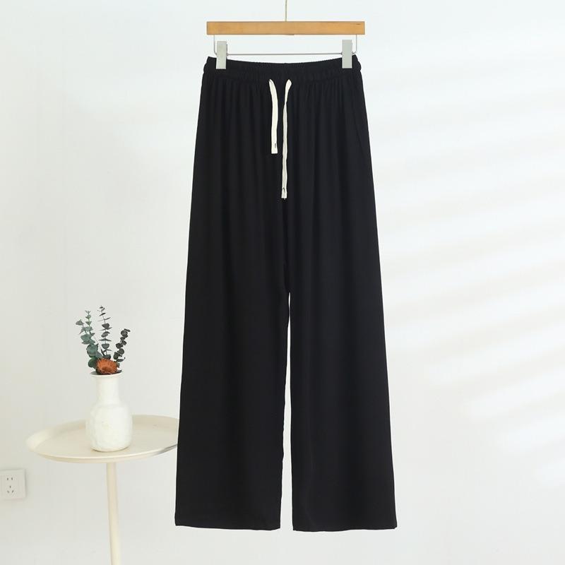 Women's Wide-legged Trousers Summer Versatile Thin Section Loose Dragging High Waisted Outside Wearing Casual Trousers