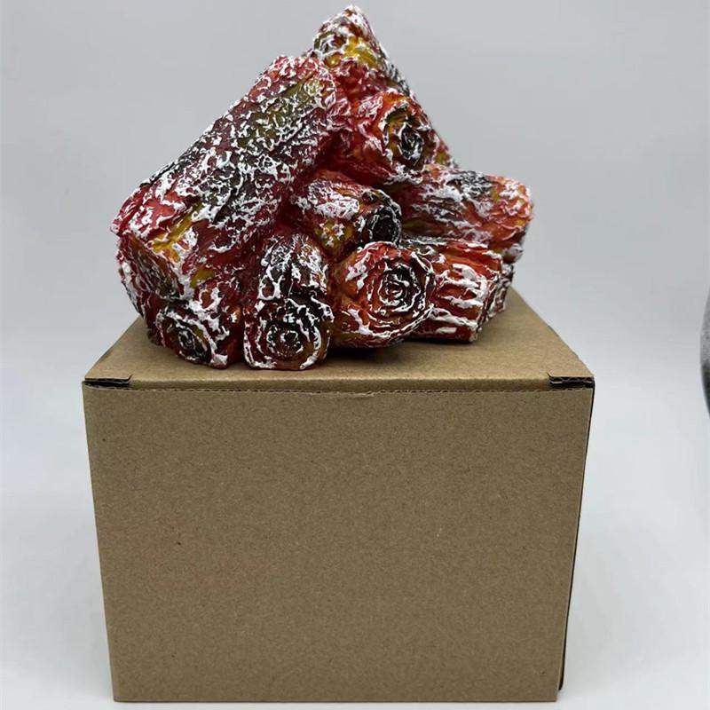 LED Resin Charcoal Flame Light: Modern Minimalist Battery-Operated Ornament & Christmas Gift Props