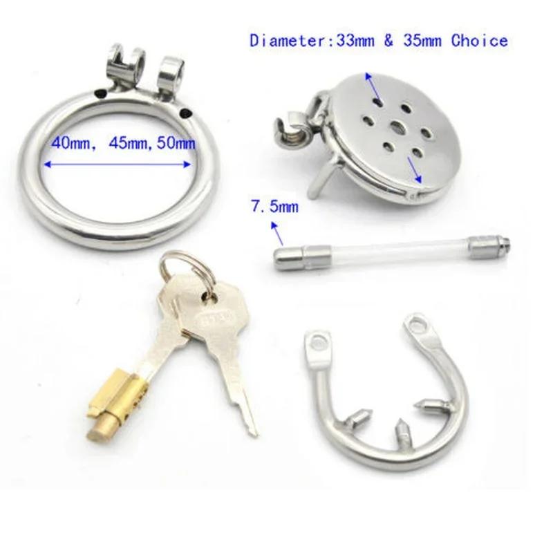 Manyjoy Stainless Steel Flat Chastity cage Urethral Sound Metal Penis Lock Ring Stretcher  Bondage Sadism Restraint Sex Toys