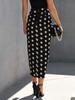 Neue Sommer Frauen EINE Linie Vorne Plissee Rock Polka Dot Kordelzug Midi Länge Röcke Damen Streetwear Casual Chic Rock