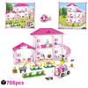 708pcs Creative 3in1 Girl House Summer Holiday Villa Building Blocks DIY tabletop decoration birthday Christmas gifts For Kids