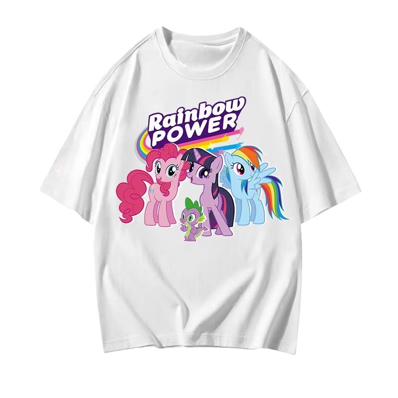 

2026 summer new My Little Pony Cartoon Pattern Printed TShirt 100 Cotton LooseFitting Breathable Short Sleeve S