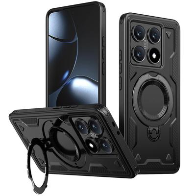 Two Layers Magnetic Attraction Case for Xiaomi 15T Pro 14T Mi15t Mi14t Finger Ring Cover for Xiao Mi 15T