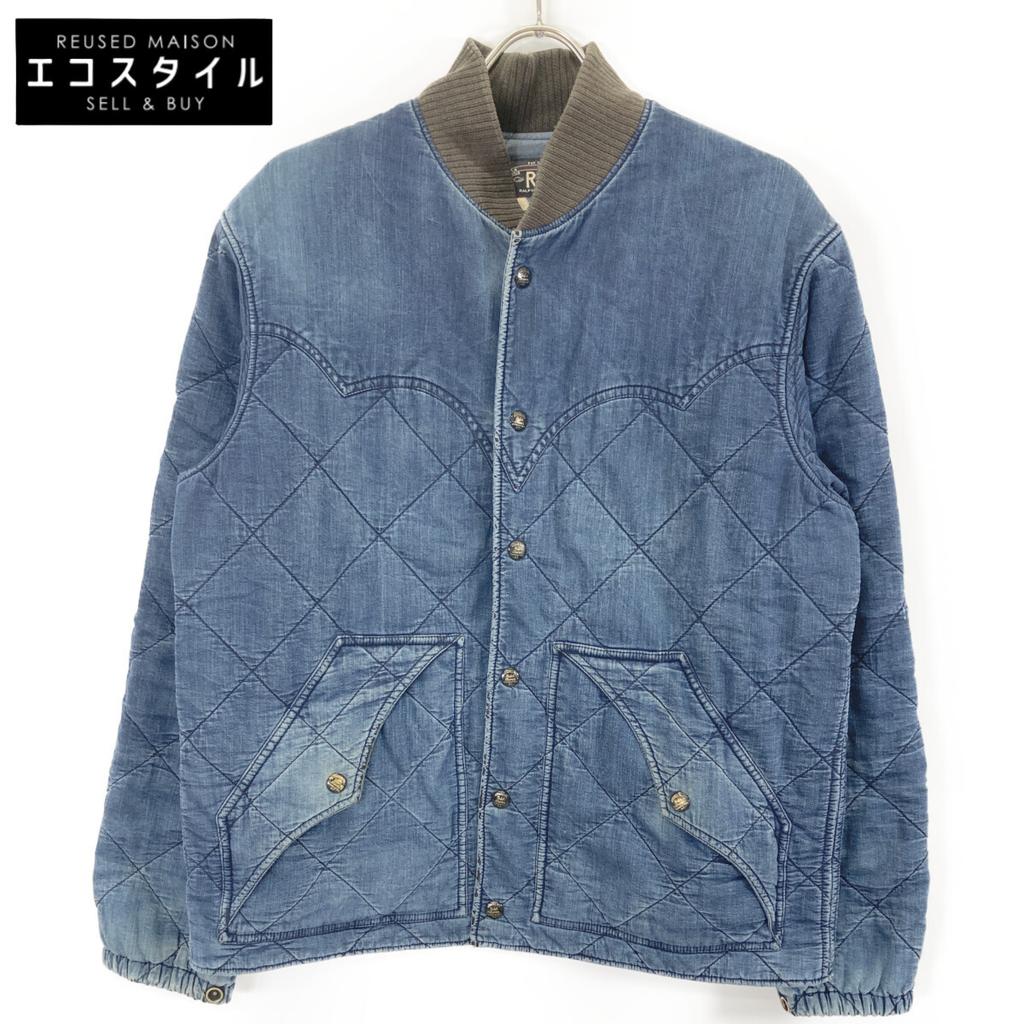 RRL Indigo Denim Quilted Twill Lunch Jacket Jacket M IndigoUsed
