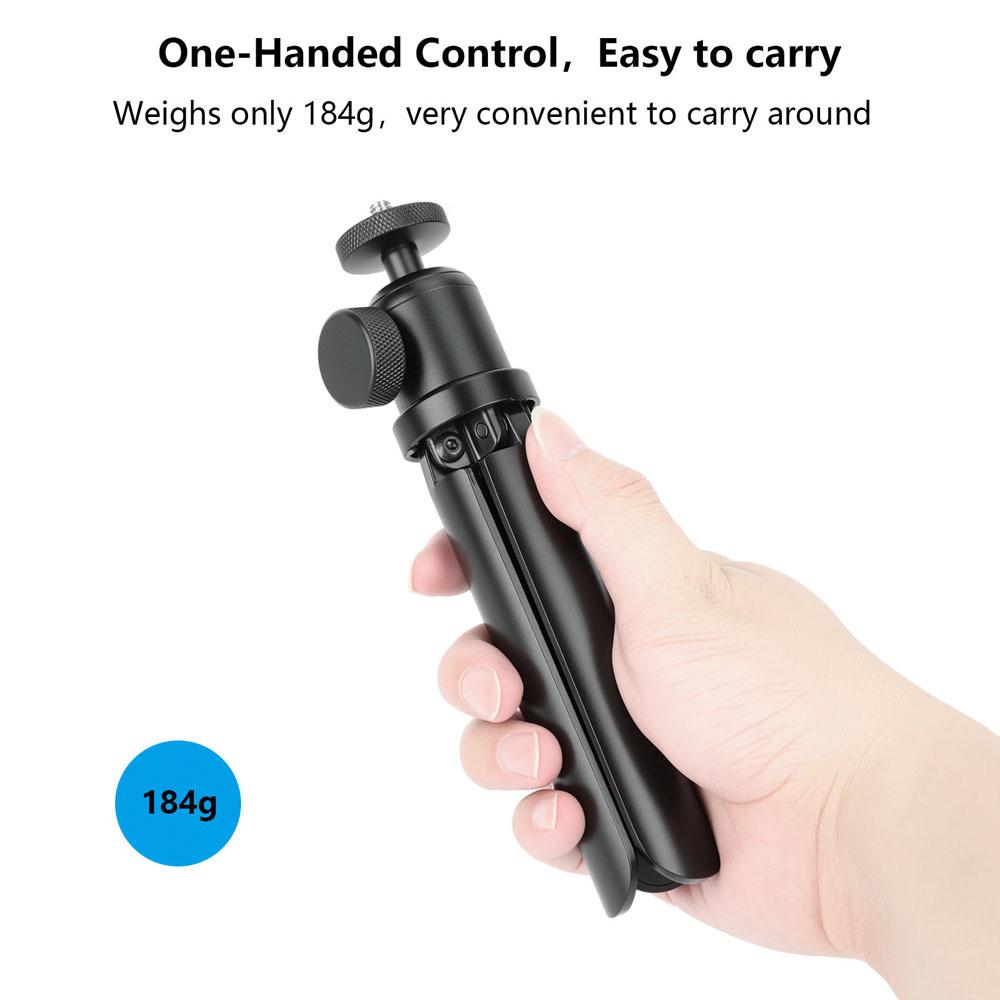 HDRIG Aluminum Desktop Tripod with 360° Rotatable Ball Head for DSLR Cameras and Mobile Phones