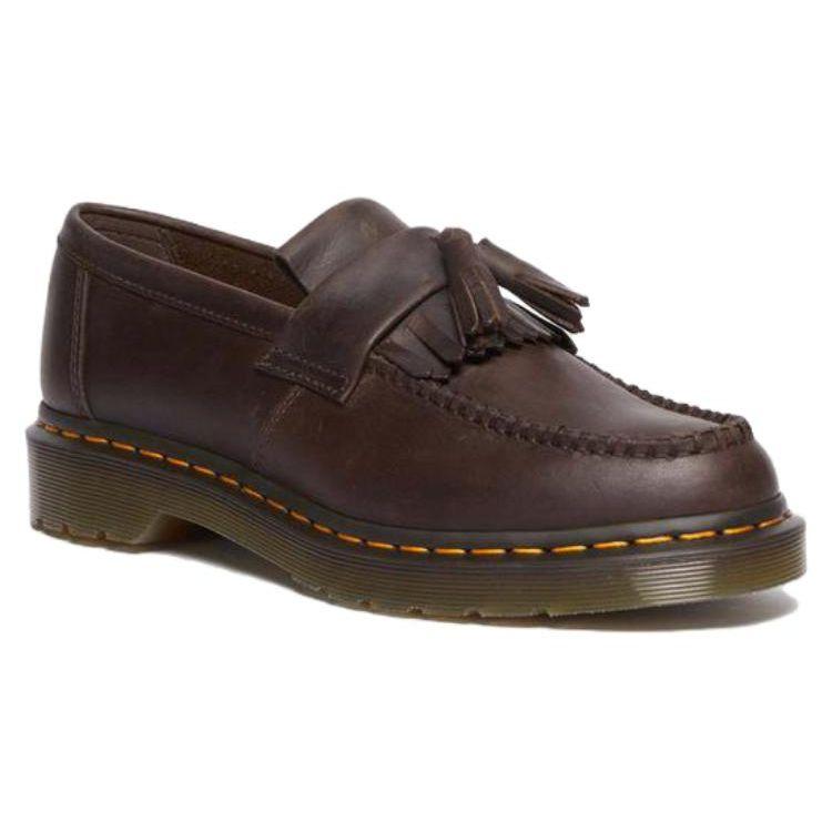 Dr. Martens Leather Comfortable Versatile Loafers Unisex Loafers Dark-Brown 30917201