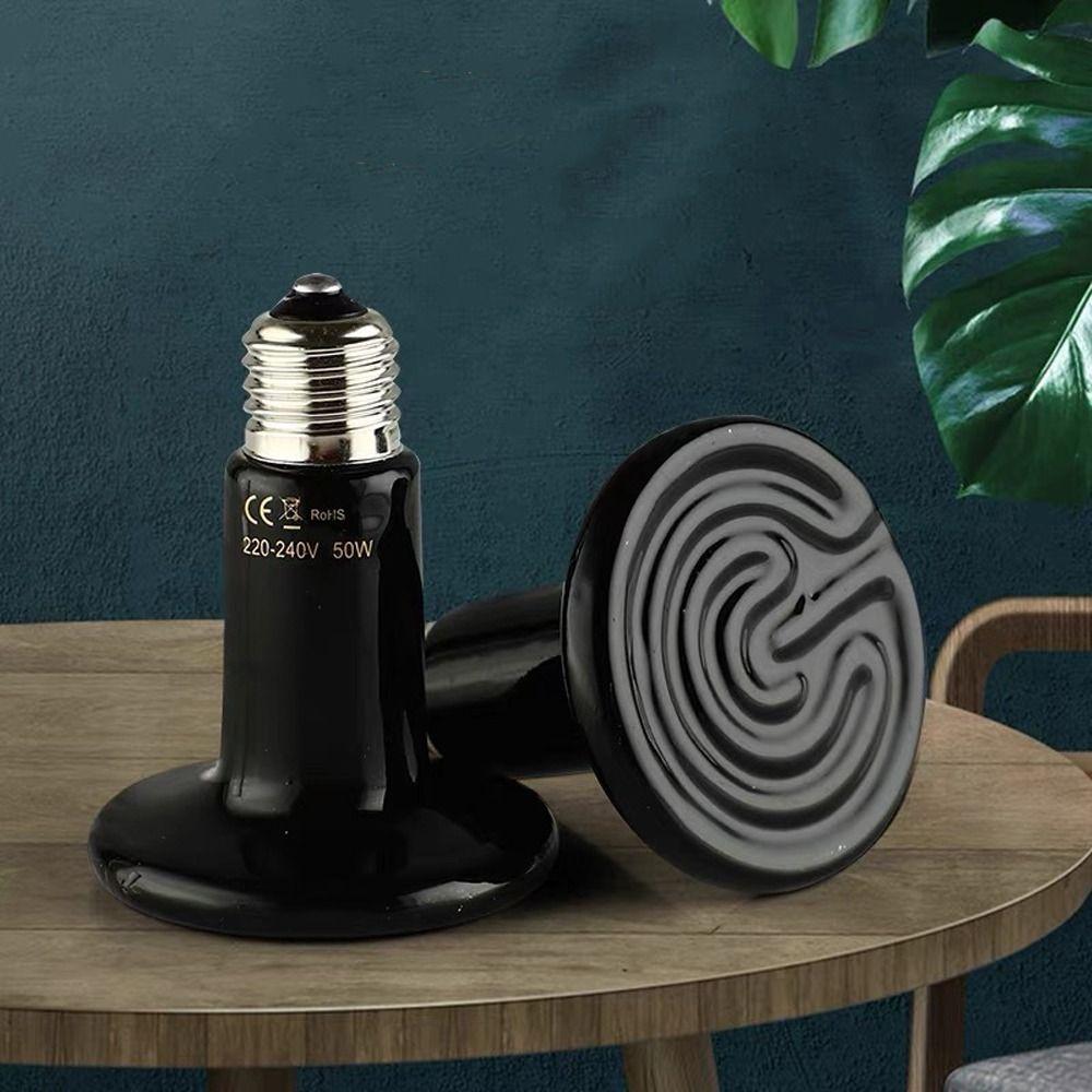 Waterproof Ceramic Emitter Heat Lamp Bulb Infrared Pet Heating Lamp  Reptile Habitat