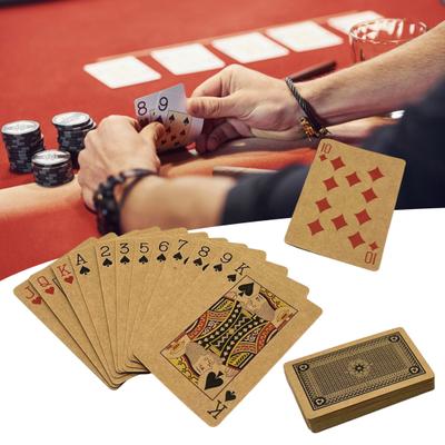 54 ks/sada kraft papírových pokerových karet, vodotěsných, herních karet, balíčku pro děti a dospělé