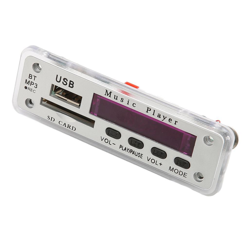 DC12V Bluetooth 5.0 Decoding Board Support SD Card USB FM AUX Bluetooth Recording Call Back MP3