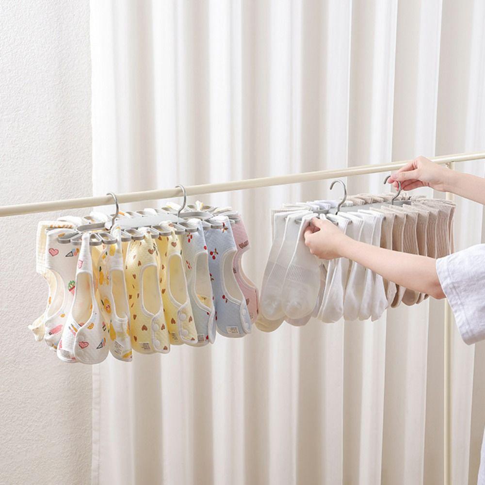 Space Saving Socks Drying Rack Folding Underwear Hanging Clip Durable Clothes Hanger