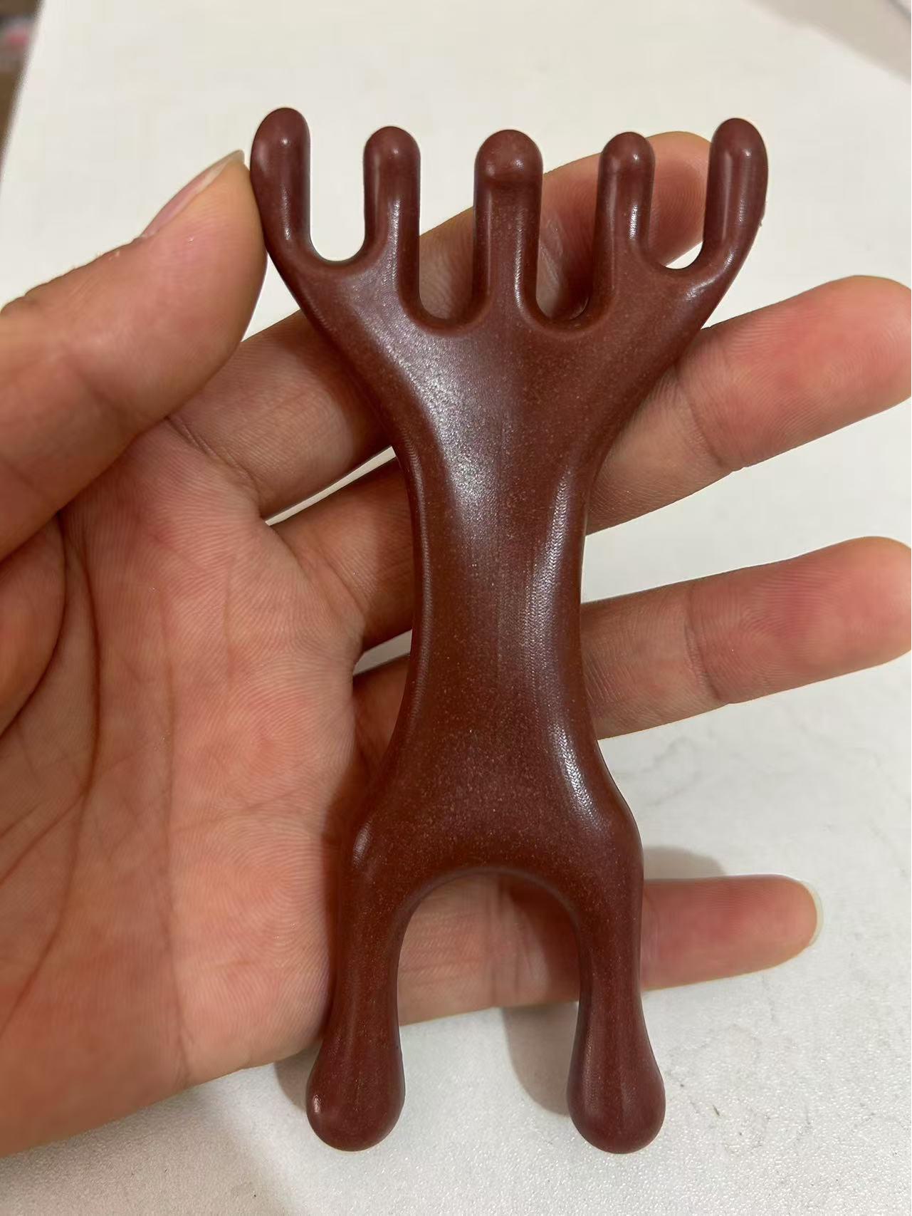 

Массажная расческа с пятью когтями из оленьих рогов для лица, шеи и тела PP double-headed antler massage comb 21g