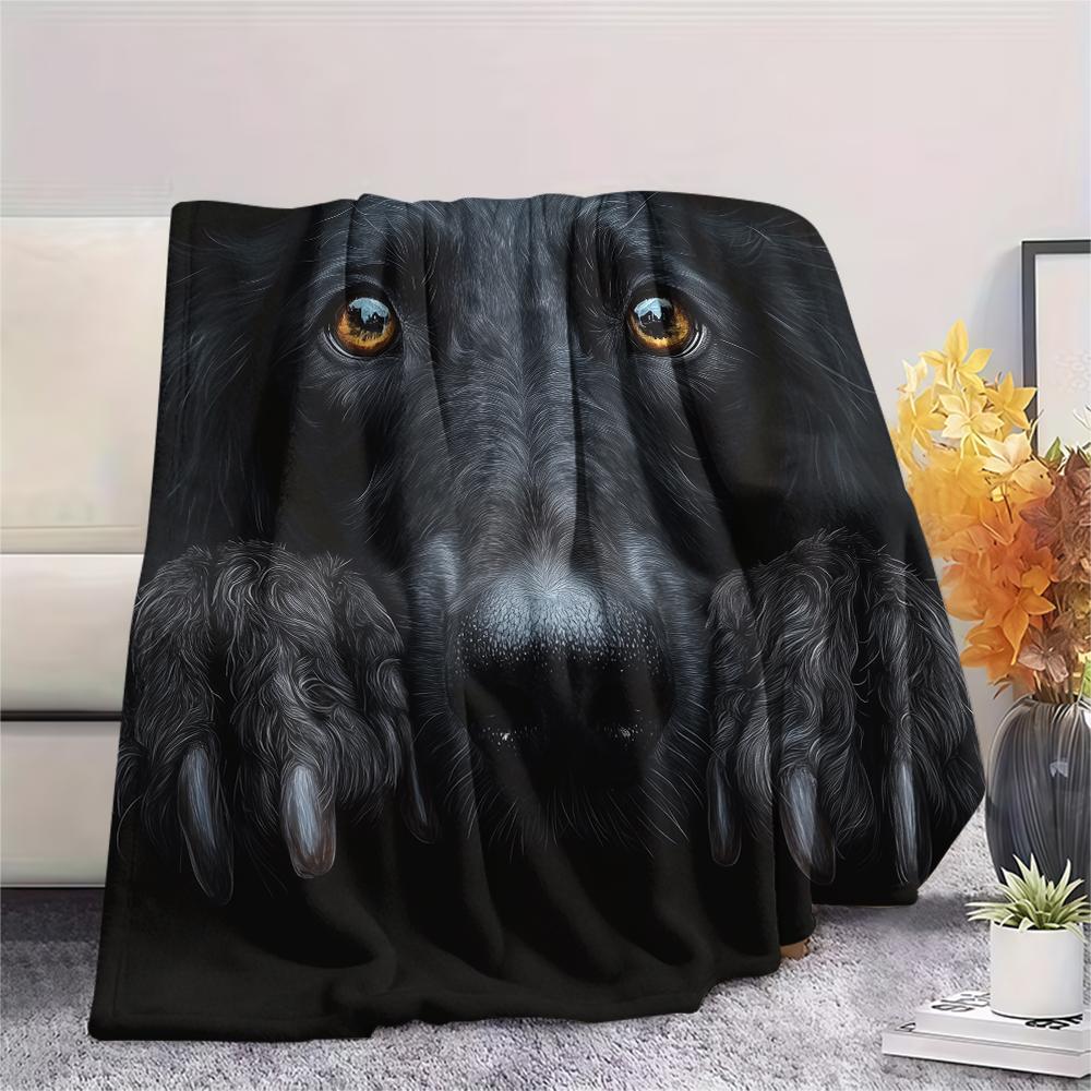 Black Afghan Hound,pattern Flannel Blanket, High Quality Comfortable for All Seasons, Home Decor, Warmth and Comfort, Perfect for Gifts.