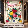 Fruitful Theme Wall Tapestry Customized With Name Text Personalized Hanging Tapestry For Bedroom Living Room Decor