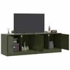 VidaXL Meubles TV 2 pcs vert olive 67x39x44 cm acier, banc TV, meuble télé, meuble multimédia, buffet TV, meuble hifi, 841640