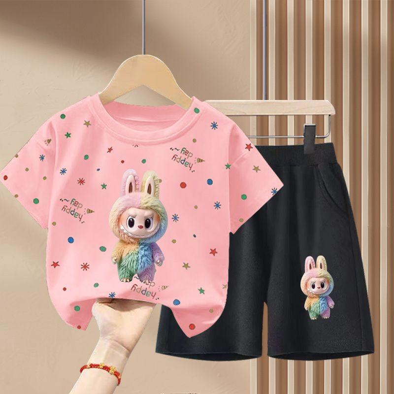 Children's Fashion Set Summer Girls' Cute Pure Cotton Set