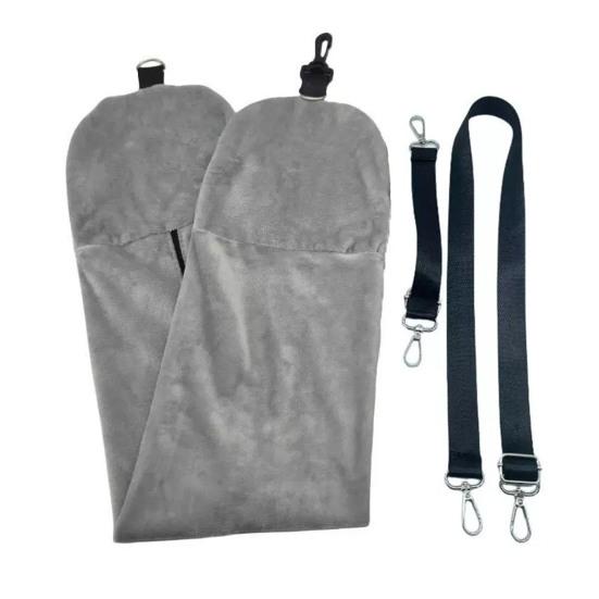 Travel Neck Pillow Stuffable with Clothes Pillow Case with Zipper Fillable Storage Bag Neck Pillow with Adjustable Strap for Airplane Travel серый