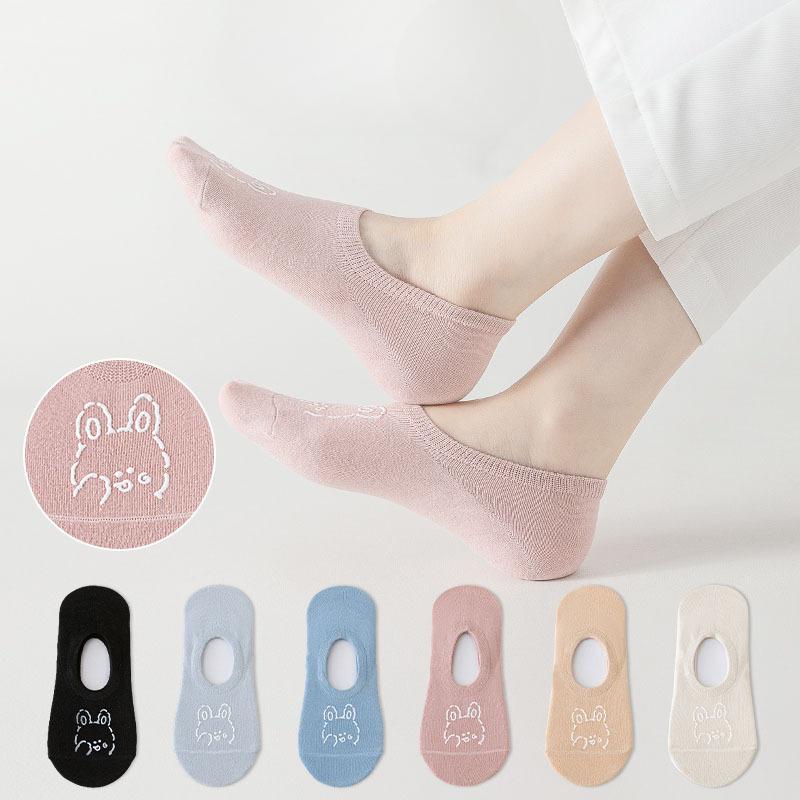 Women's Summer Thin Shallow Mouth Breathable Silicone Non Slip Non Slip Heel Invisible Boat Socks