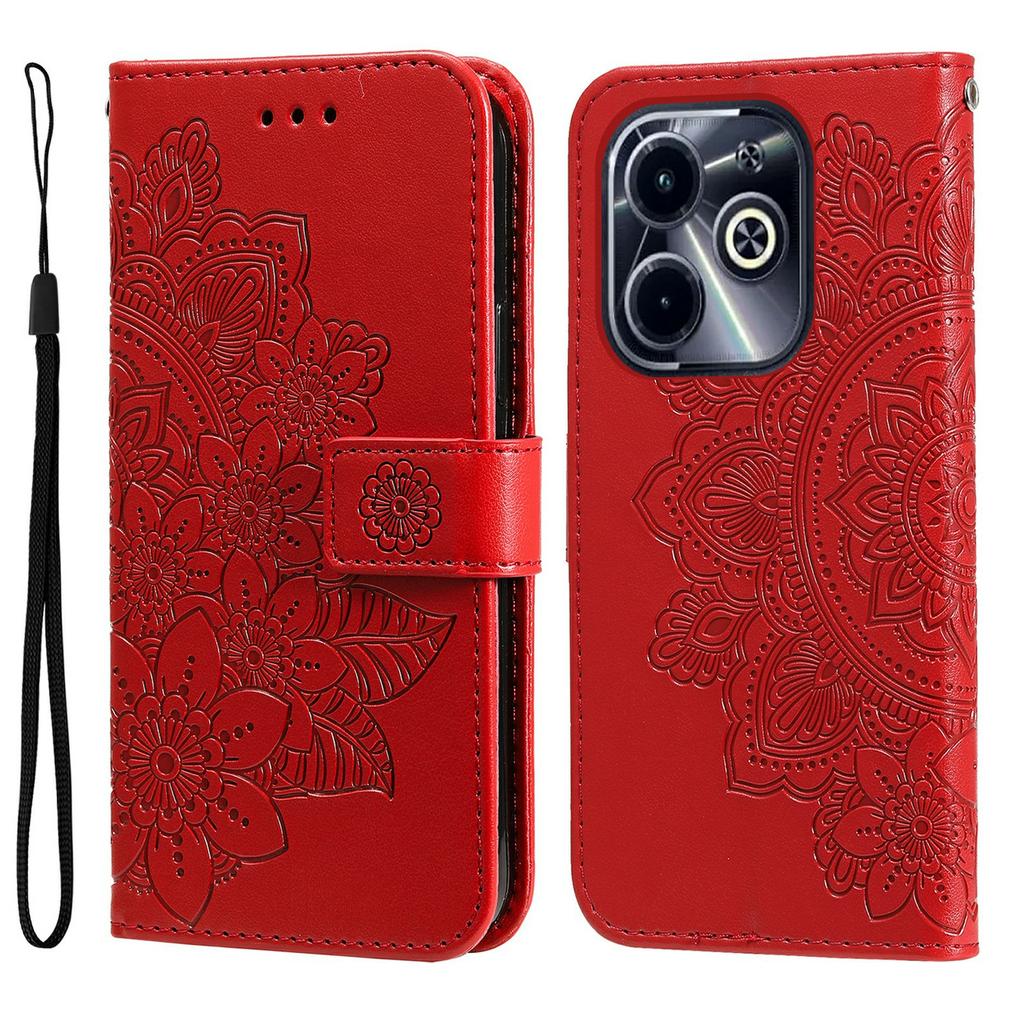 Leather Case for Infinix Smart 8 Plus/Smart 8 Pro 4G/Smart 8 4G/Hot 40i/TECNO Spark 20/Spark Go 2024 4G Flower Phone Cover