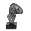Bedlington Terrier, Rothbury Terrier, Rodbery Terrier - Figurine On Marble, Covered with Silver Metal, Handmade, Brand Art-Dog