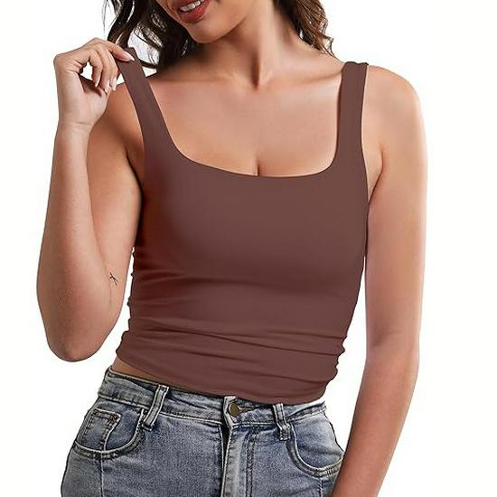 Maiou de vară pentru femei cu gât pătrat și fără mâneci - Design elegant