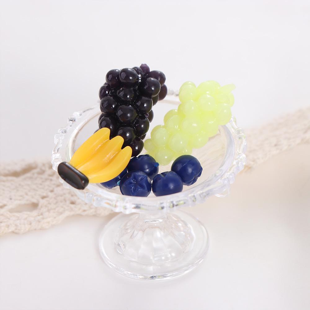 

DIY Simulation Fruit Tray Cute Fruit Food Model Cartoon Simulation Doll House Ornament Home Decor 1 Set