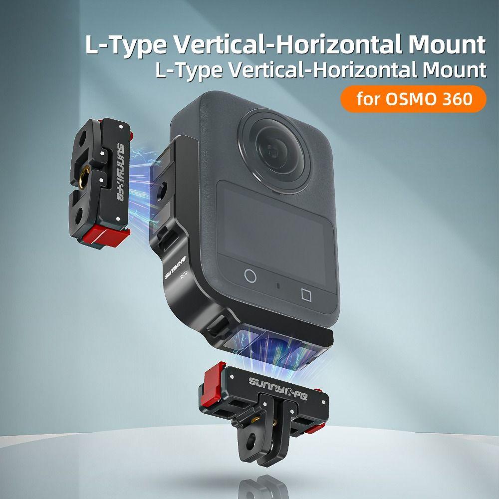 Quick Release Magnetic Adapter L-shaped Aluminum Alloy Horizontal Vertical Mount Base Lightweight Durable for DJI Osmo 360