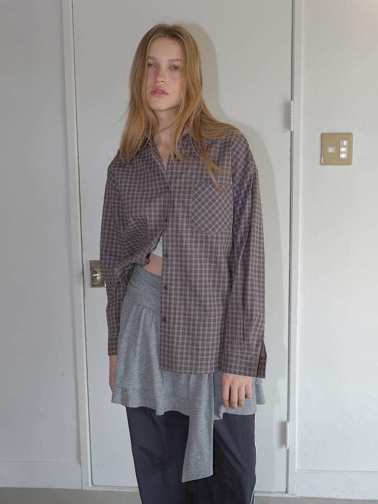 Etmont Knotted Frill Mini Skirt, Melange Gray