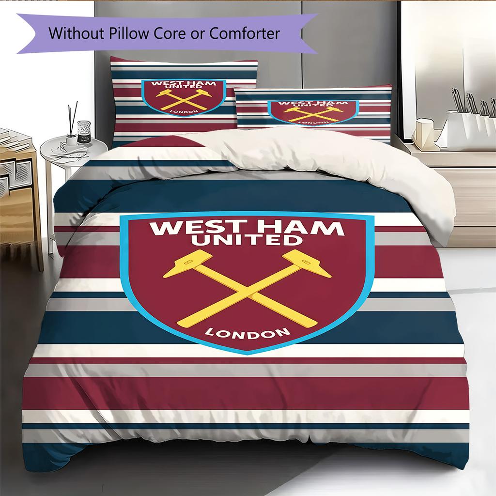 WHUFC Logo Bedding Quilt Set Quilt Cover Pillowcase Home Decoration Birthday Gift (1 * Duvet Cover + 2 * Pillowcase, Without Core)